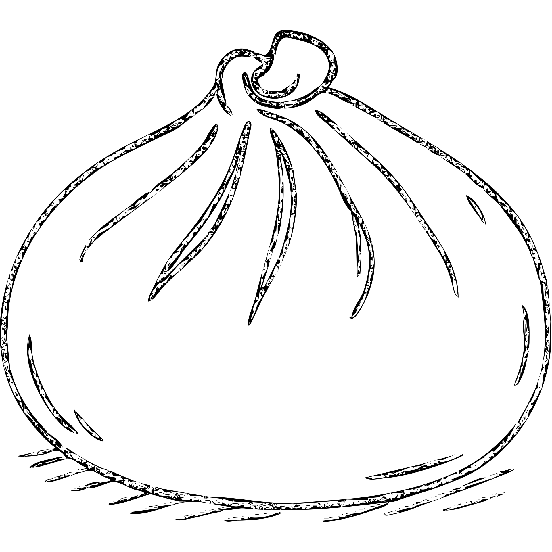 minimalist hand-drawn outline of a banh bao, no fill, slightly irregular lines emoji