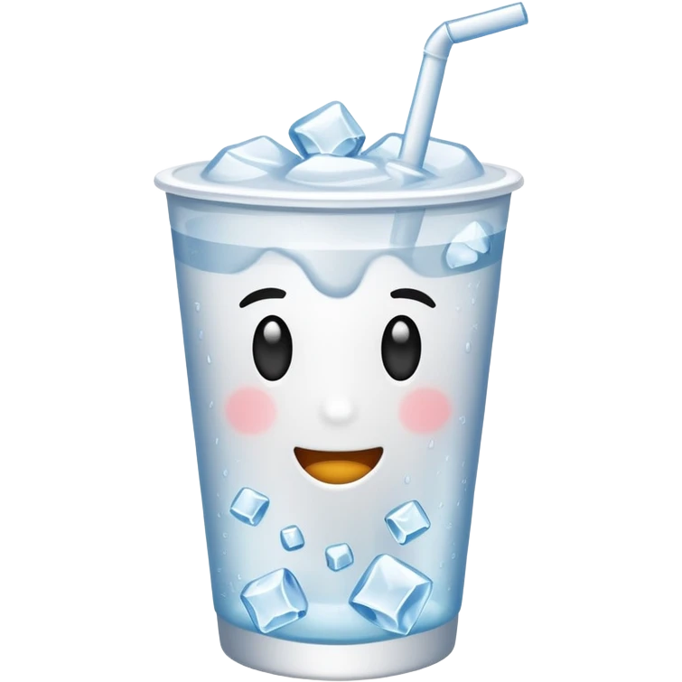 plain white soda cup from a fast food restaurant with ice cubes visible emoji