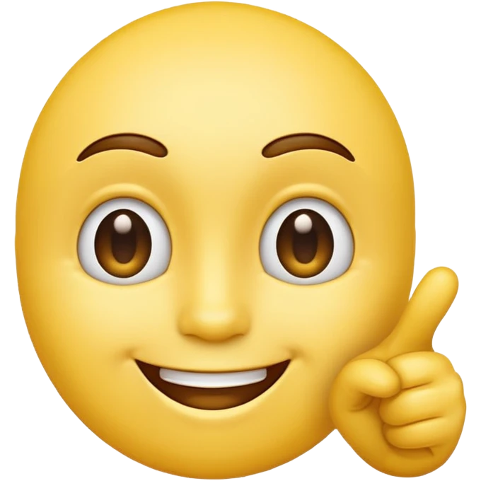 A normal smiling yellow emoji like the basic iPhone one's pointing to its head like it has a great idea emoji