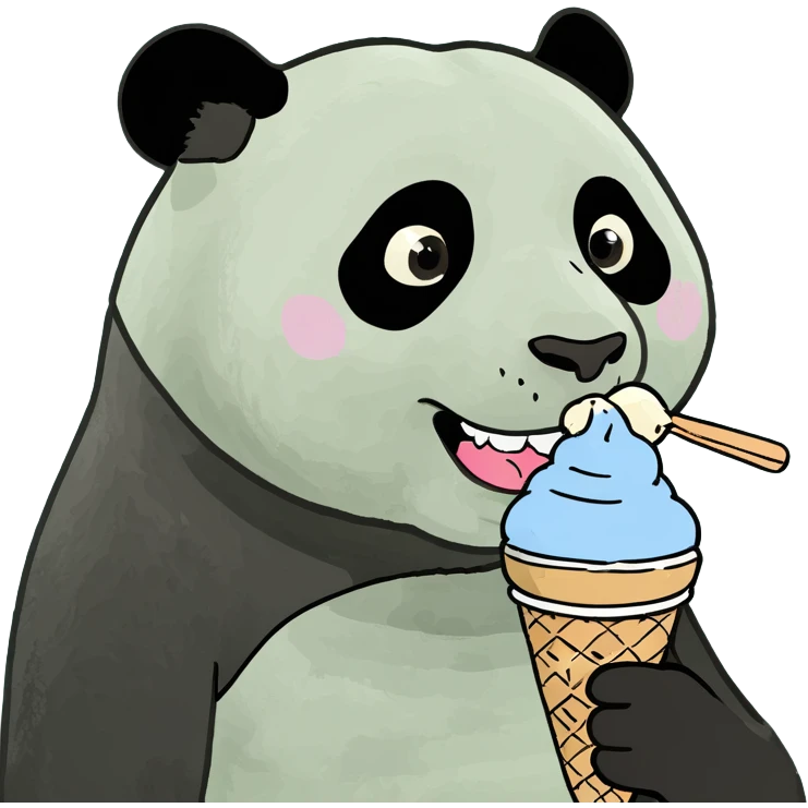 Panda eating ice cream emoji