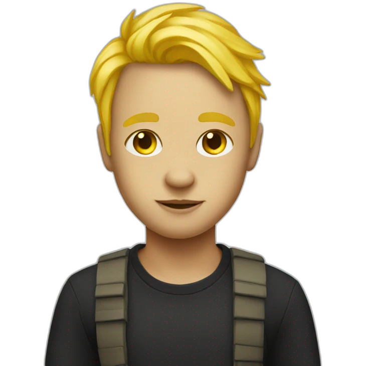 He was born with yellow hair and a mask  emoji