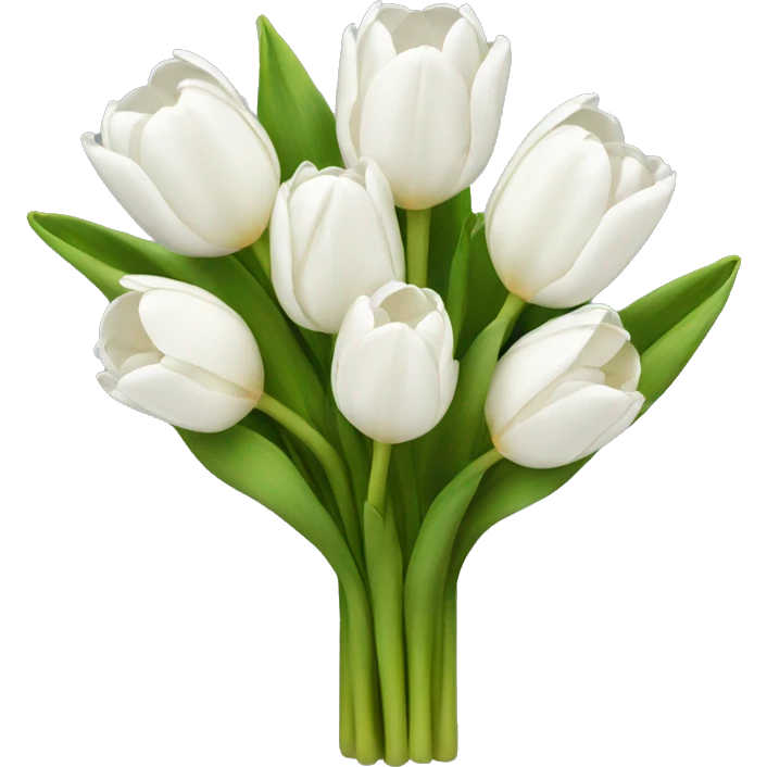 white tulip bouquet emoji