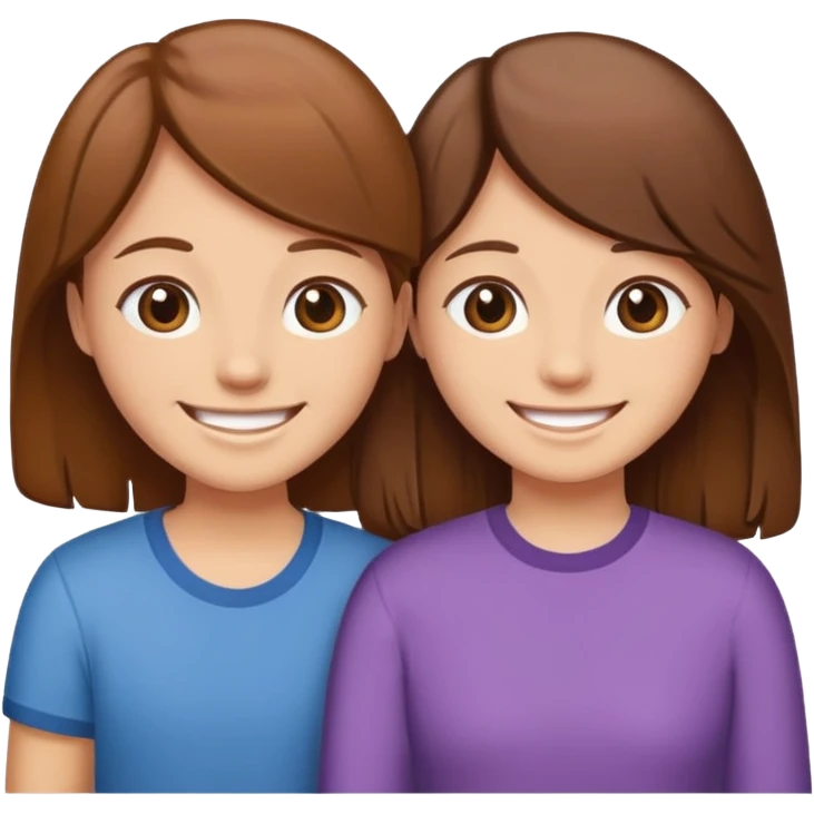 Make an best Friends Sticker in Cartoon Style with Brown and Brown hair emoji