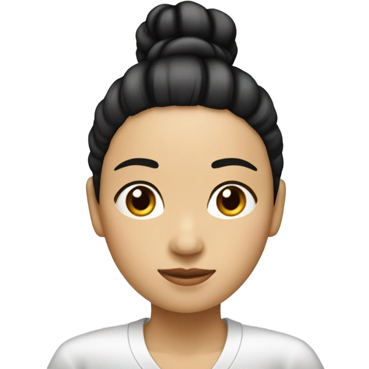 Chica china con el pelo liso, largo y negro.  emoji