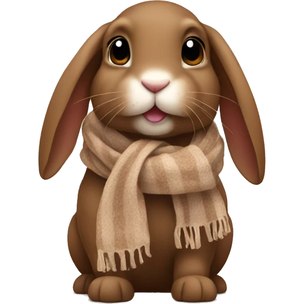 Brown lop bunny with a scarf emoji