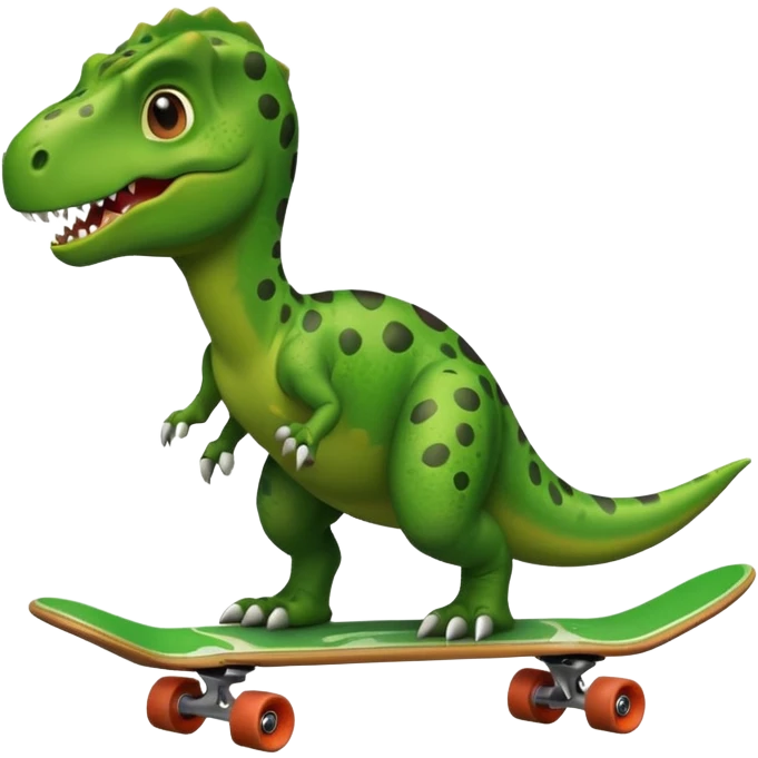 Dinosaur on a skateboard emoji