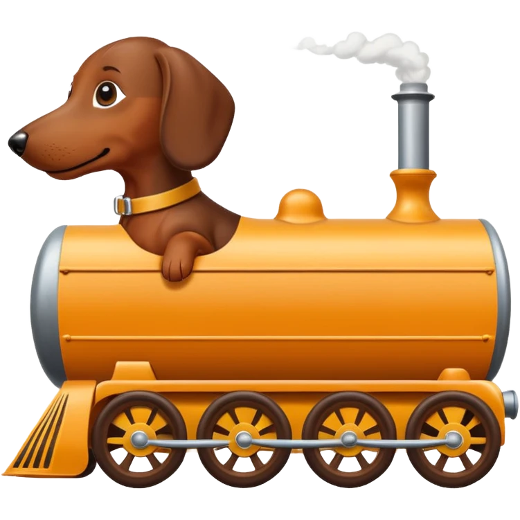 A dachshund train emoji