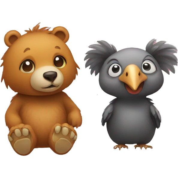 A bear and a dodo together emoji