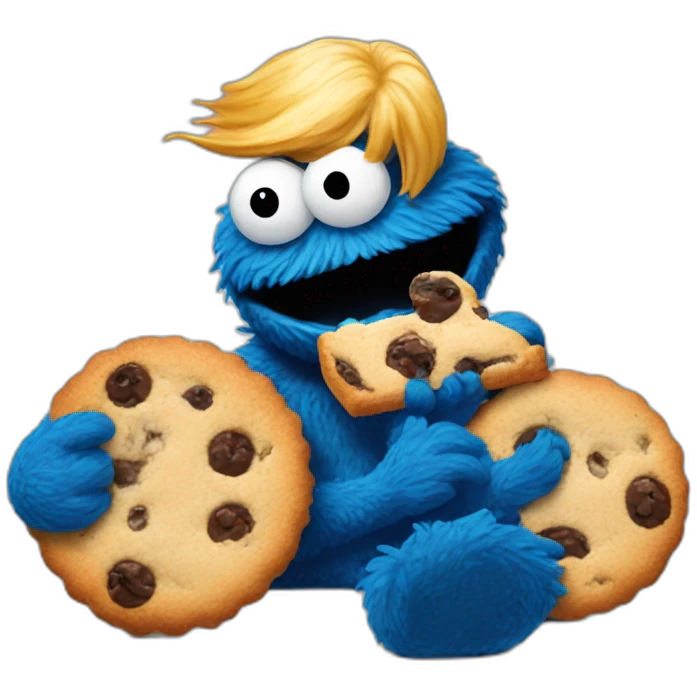 cookie monster eats trump emoji