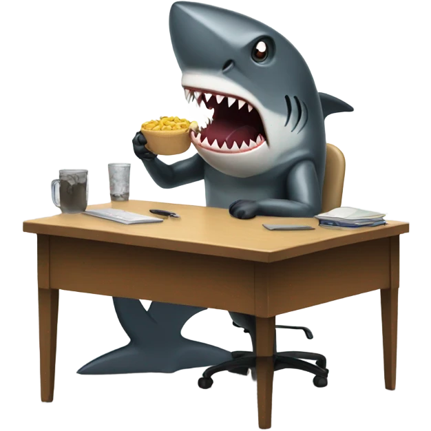Desk eating shark emoji