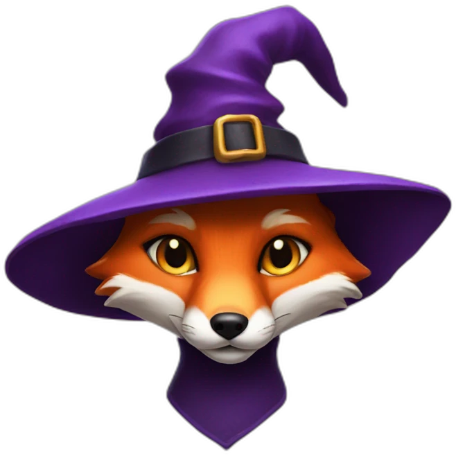 Fox in a witch hat emoji