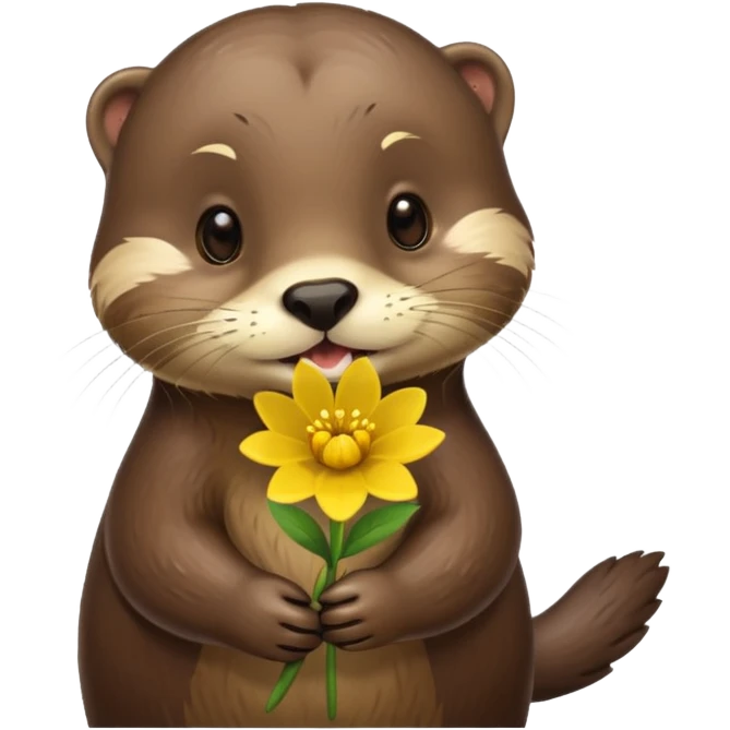 otter with a flower in its mouth  emoji
