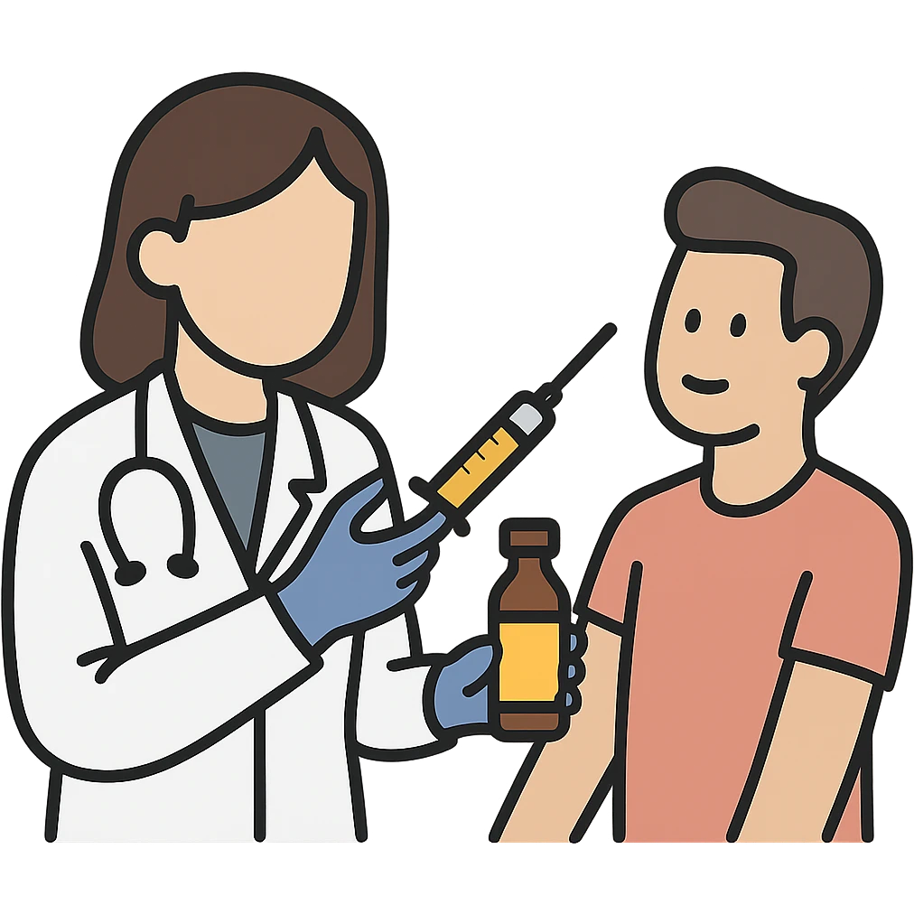 A female doctor who is doing PRP injections, add a patient emoji