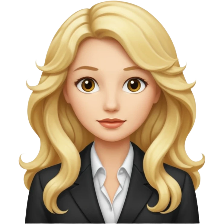 elegant female boss with long blonde wavy hair emoji