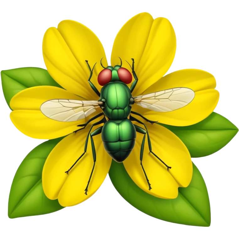 
fly on flower emoji