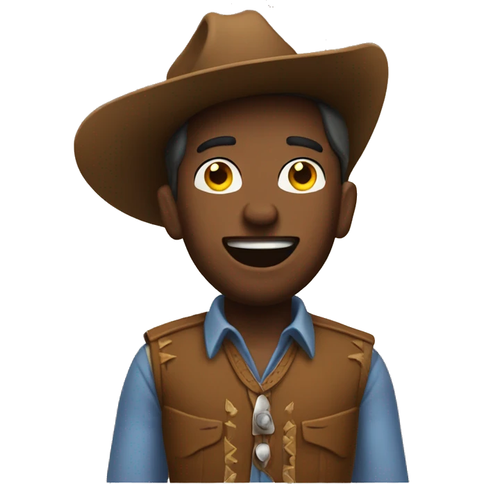 cowboy emoji with fingers crossed emoji