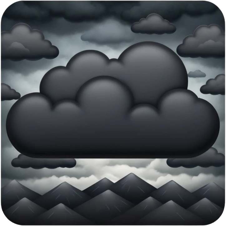 black clouds covering the sky emoji