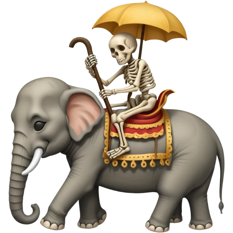 Skeleton Rider on elephant,Sleeping. emoji