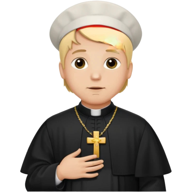 visablity pregnant man with parted blonde middle hair  and dressed like a catholic priest  emoji