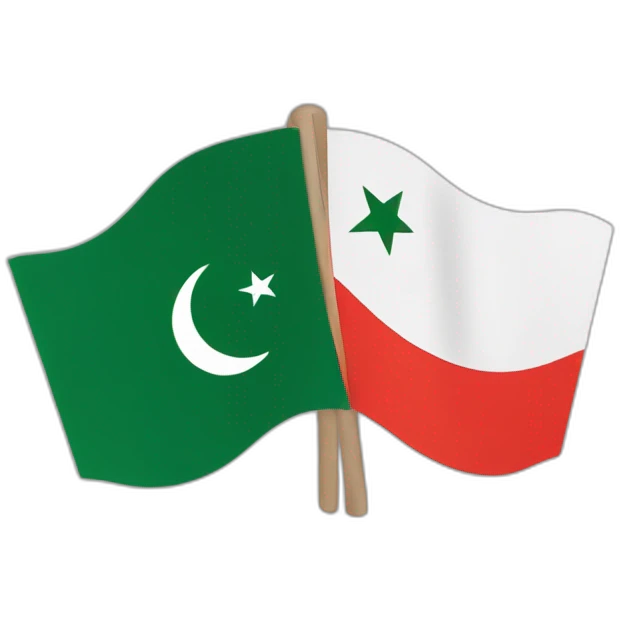 PTI party flag half red and half green with Moon and a star like Pakistan flag emoji