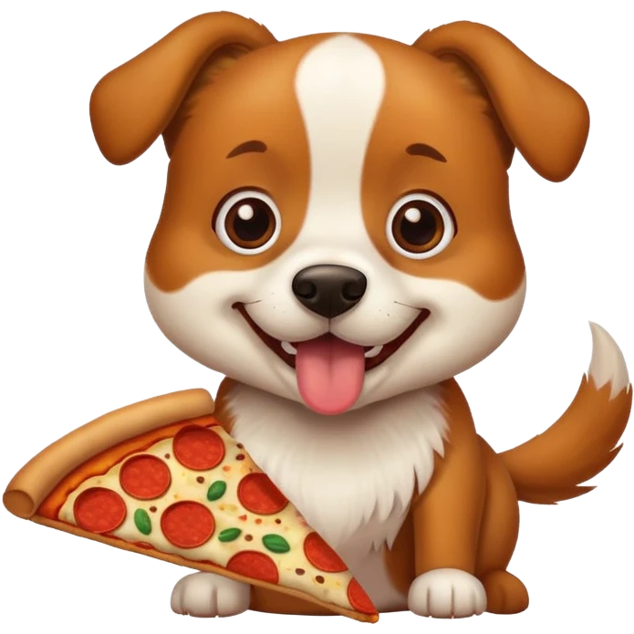 Dog eating pizza emoji
