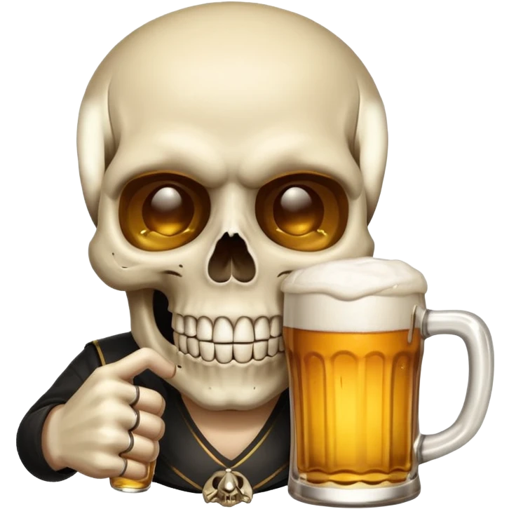 skull drinking beer emoji