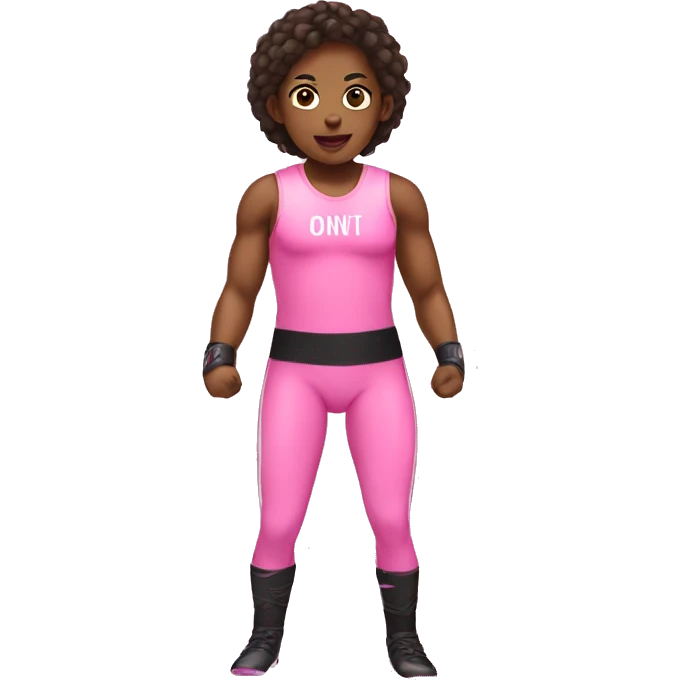 Girls wearing pink and wrestling  emoji