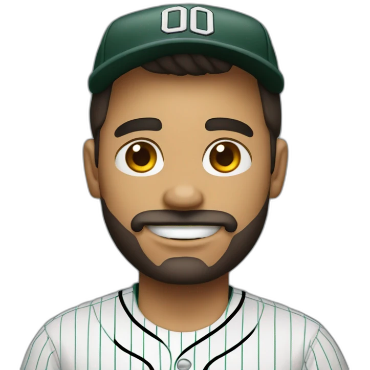 Hombre sin cabello con perilla jugando baseball emoji