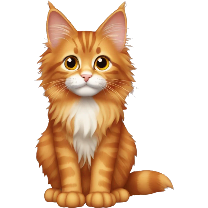 small orange maine coon cat emoji