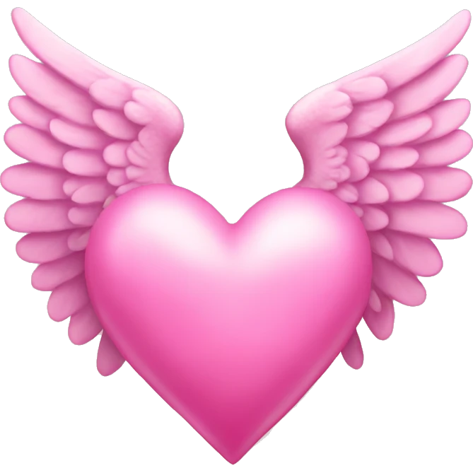 winged celestial pink heart emoji