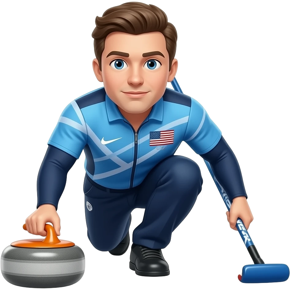 Blue USA Olympic Male Curling emoji