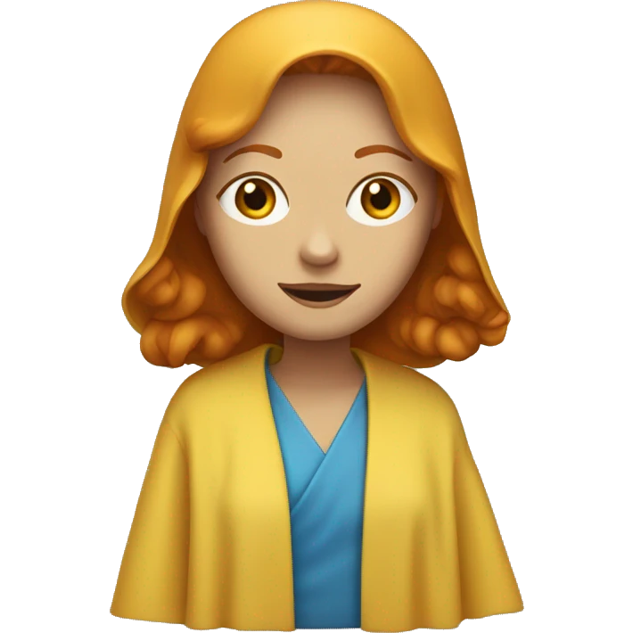 Ginger woman with blue eyes in yellow robes emoji