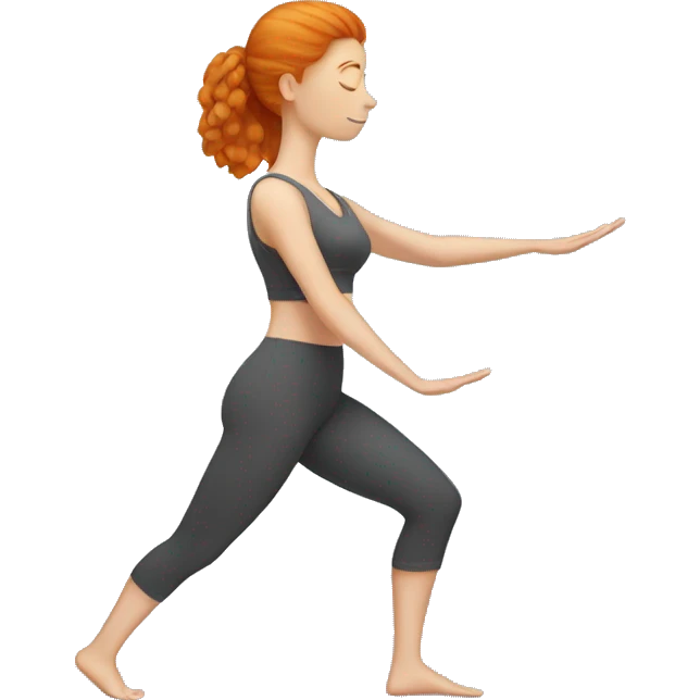 Ginger woman doing Pilates  emoji