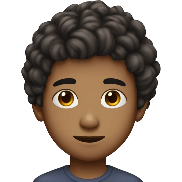 A Boy With a birthmark that skinny that goes through his forehead to his nose and his hair is semi long  emoji