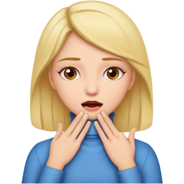 women with hands over her throat  emoji
