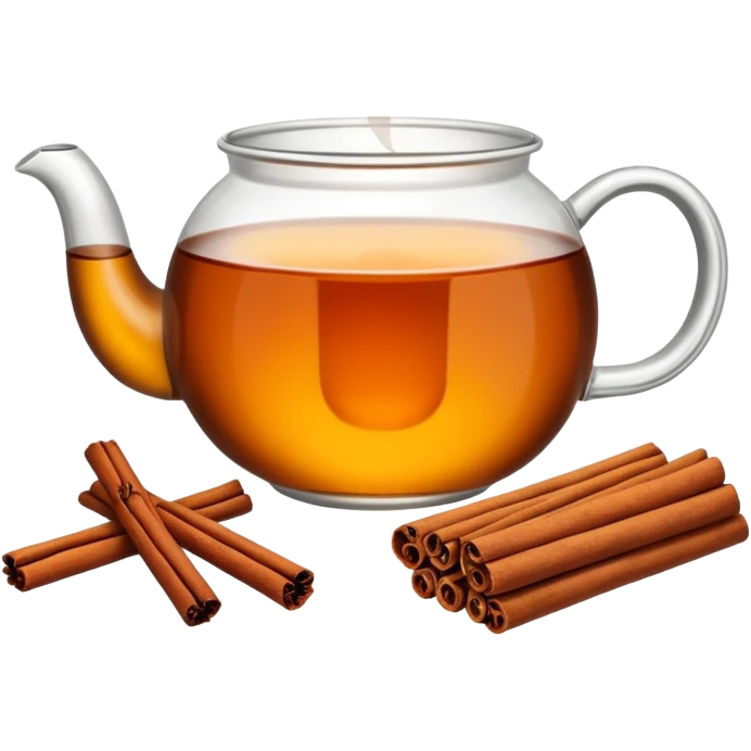 Hot cinnamon tea with cinnamon sticks emoji