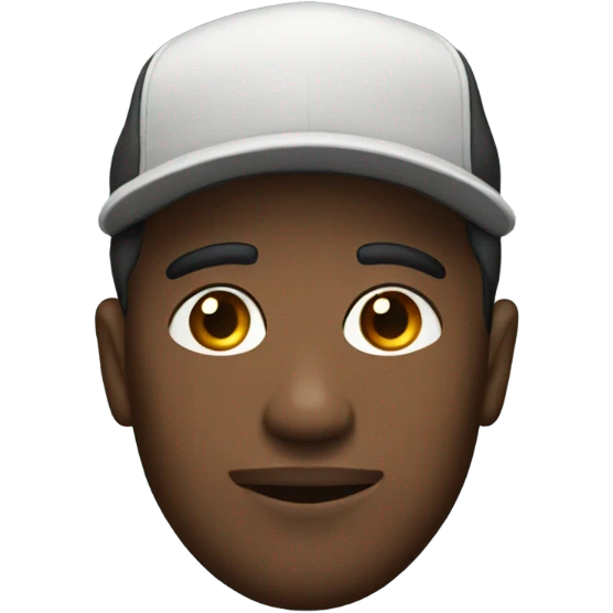 male portrait with backwards hat emoji