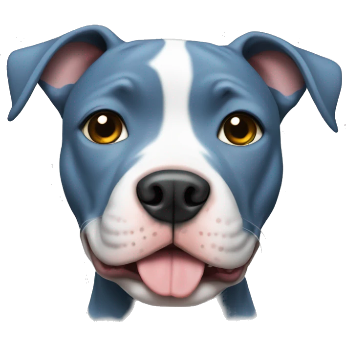 Cute blue pitbull with white chest emoji