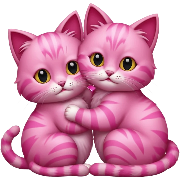 two pink cats grooming each other emoji