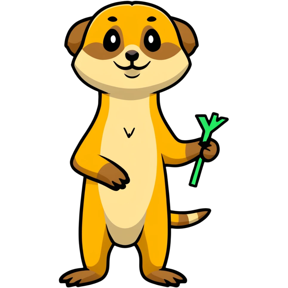Meerkat holding a sign saying thanks emoji
