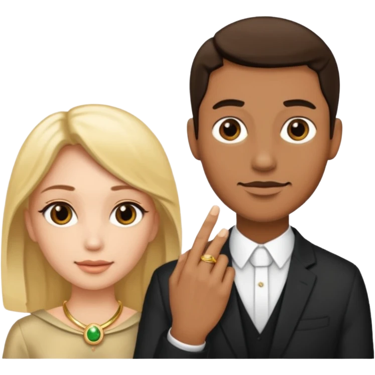 🤴🏻💍👸🏼 emoji