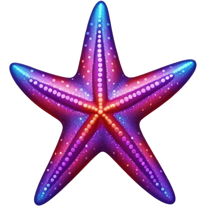 color gradient between red and purple glitter starfish emoji