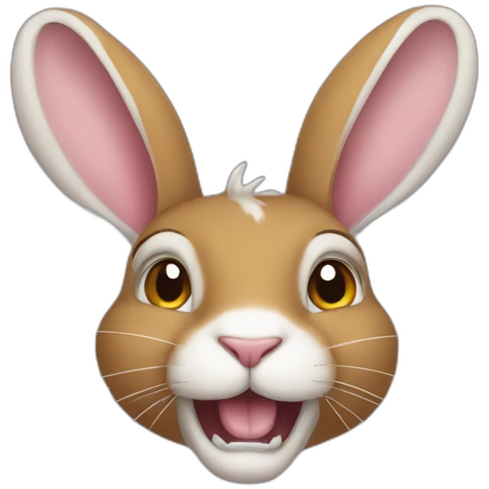 Jaw dropping rabbit emoji