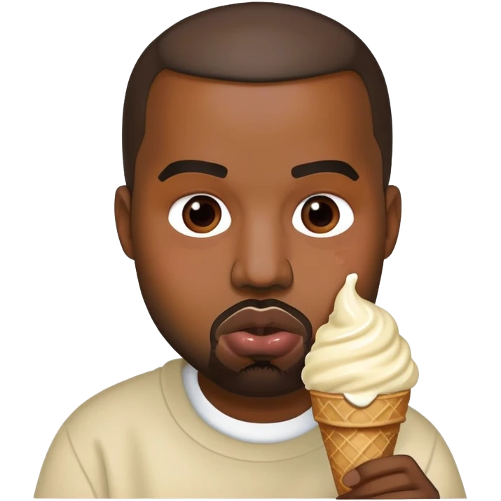 Kanye eating ice cream emoji