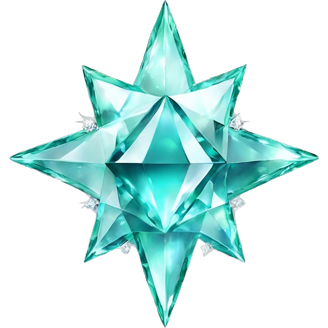 Diamond star with 5 agnles and smarald color emoji