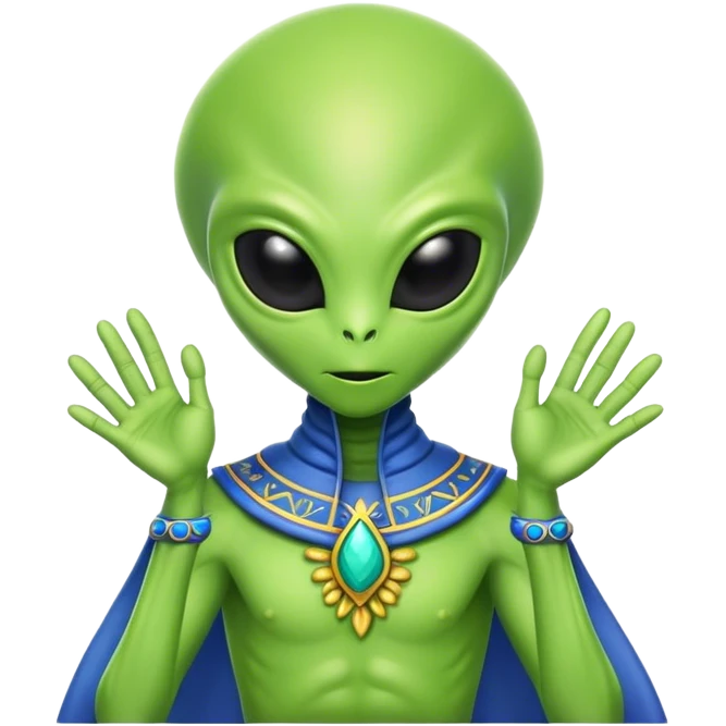 Green alien vyshyvanka emoji