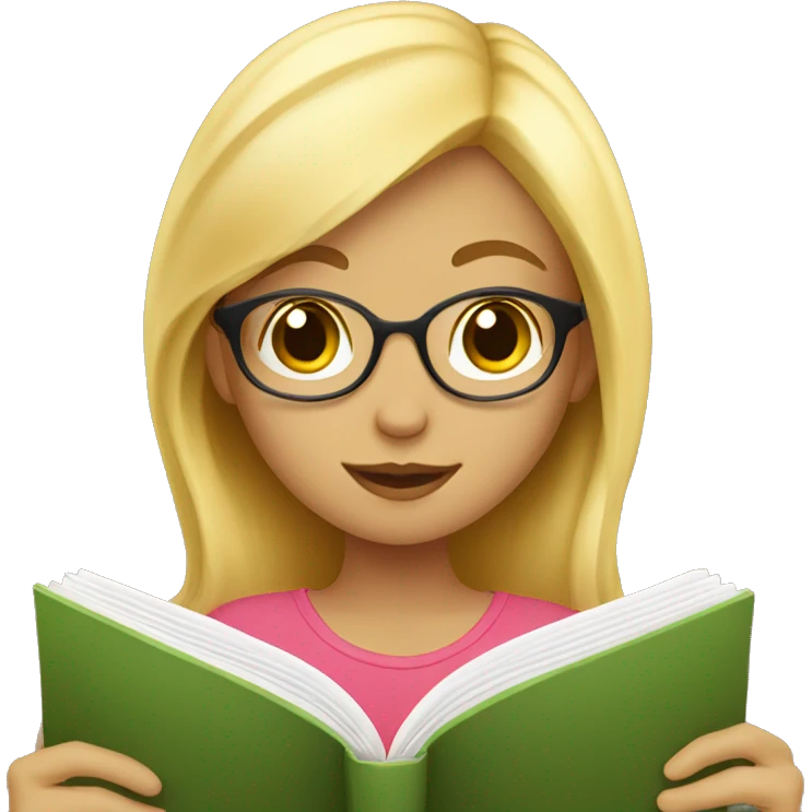 Blonde girl reading a book emoji