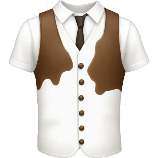 A simple white garment with a brown spot for a humorous illustration emoji