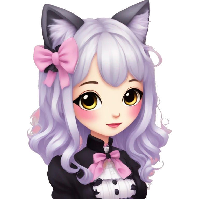 Gorgeous Edgy Kawaii Lolita Gradient Beautiful Anime Emo CatLady emoji