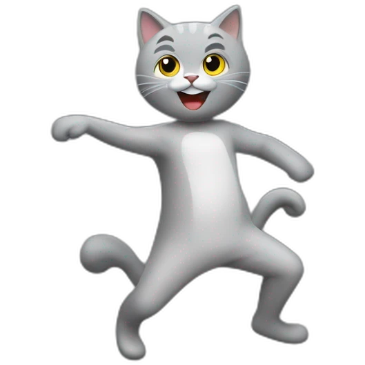 Chat gris qui danse emoji